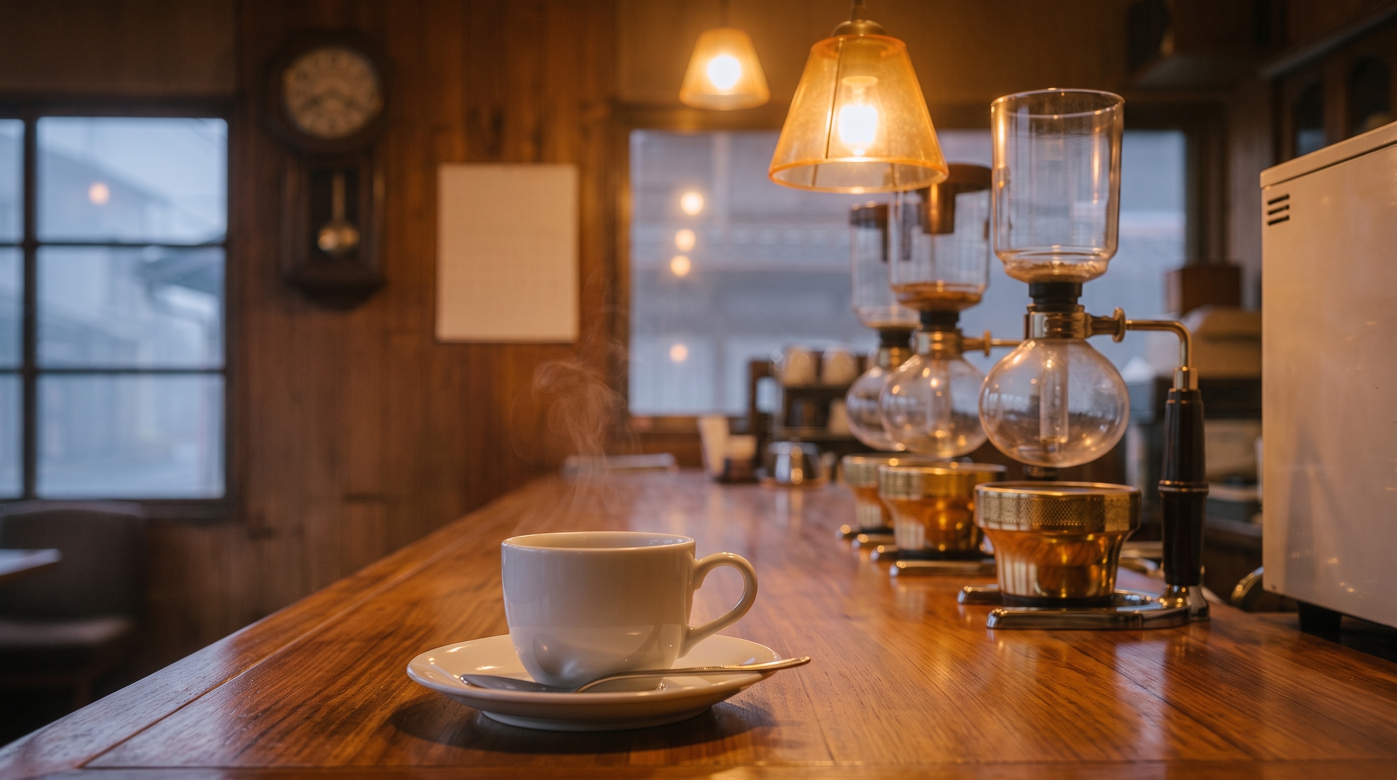 カウンターのコーヒー